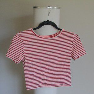 Red & White Striped Crop Top | Zara | Size S